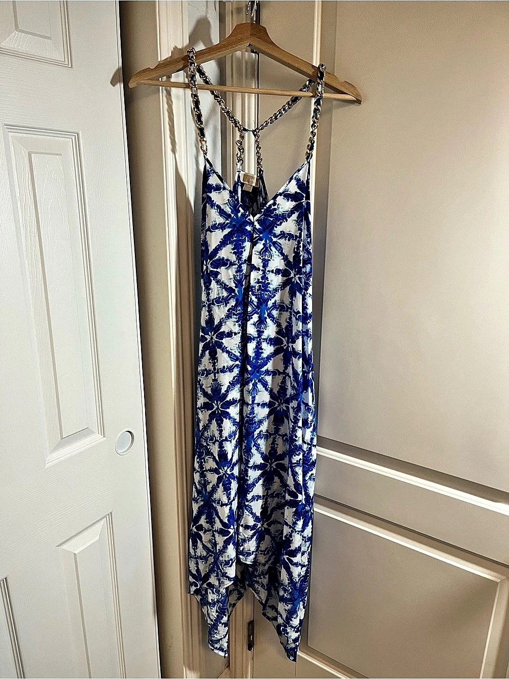 Michael Kors Floral Maxi Dress Blue & White Size S/M Like New
